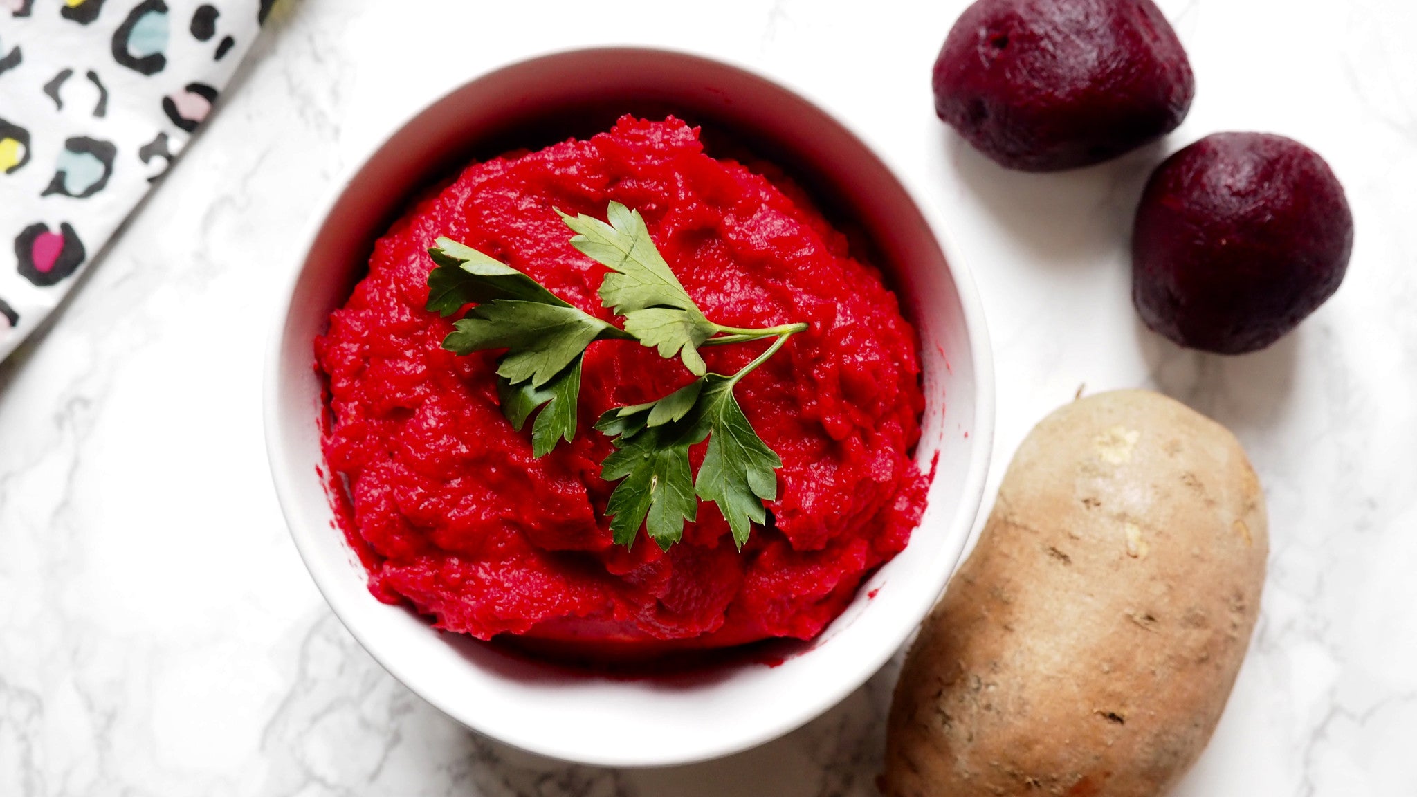 Beetroot and sweet potato mash